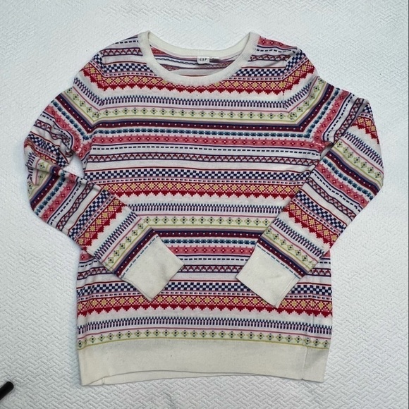 𝅺GAP Cotton Striped Alpine Crew Neck Sweater - Picture 10 of 11